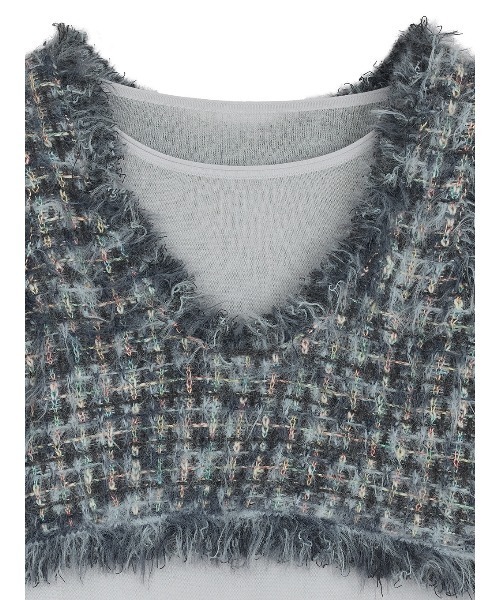 TWEED FRINGE KNIT TOPS（ニット/セーター）｜Ameri（アメリ）の