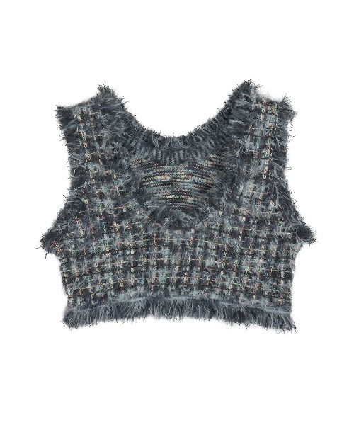 TWEED FRINGE KNIT TOPS（ニット/セーター）｜Ameri（アメリ）の