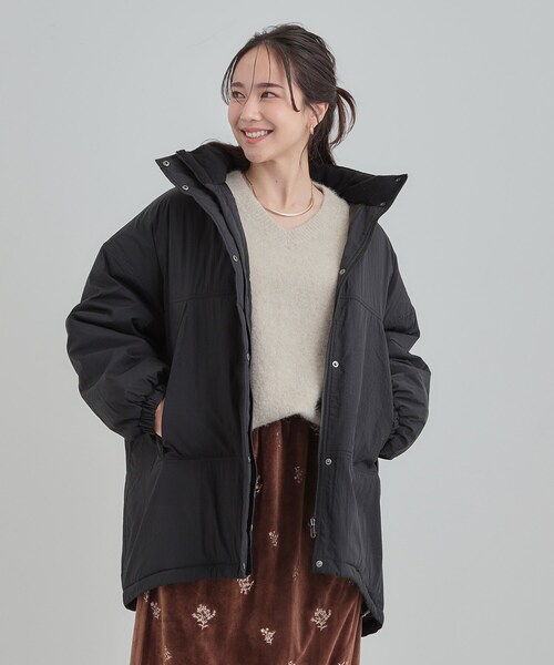 Cutie Blonde（キューティーブロンド）の「【あったか/撥水/フード取り外し可能】中綿モンスターコート（その他アウター・レディース・ダークブラウン/アイボリー/ブラック・00）」の5枚目の写真