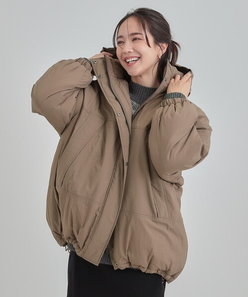 Cutie Blonde（キューティーブロンド）の「【あったか/撥水/フード取り外し可能】中綿モンスターコート（その他アウター・レディース・ダークブラウン/アイボリー/ブラック・00）」の9枚目の写真