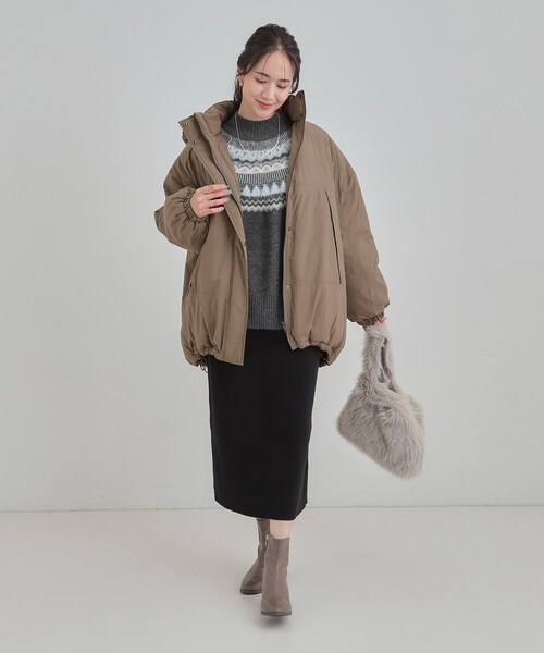 Cutie Blonde（キューティーブロンド）の「【あったか/撥水/フード取り外し可能】中綿モンスターコート（その他アウター・レディース・ダークブラウン/アイボリー/ブラック・00）」の11枚目の写真