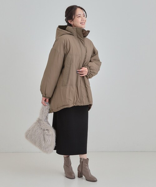 Cutie Blonde（キューティーブロンド）の「【あったか/撥水/フード取り外し可能】中綿モンスターコート（その他アウター・レディース・ダークブラウン/アイボリー/ブラック・00）」の14枚目の写真