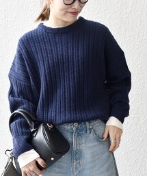 セール】SHIPS any:〈手洗い可能〉AQUA カシミヤ ミックス ポロ ニット