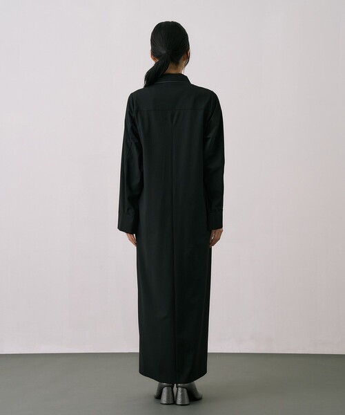 Scarf Wrapped Shirt Dress｜ウォッシャブル/オフィスカジュアル