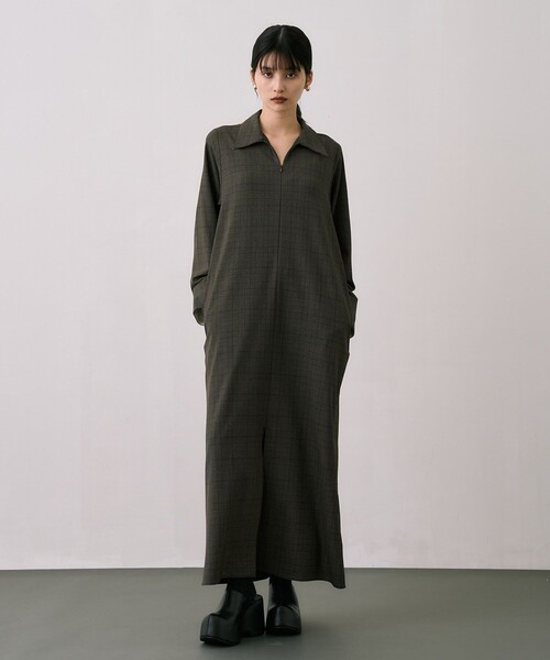 Scarf Wrapped Shirt Dress｜ウォッシャブル/オフィスカジュアル