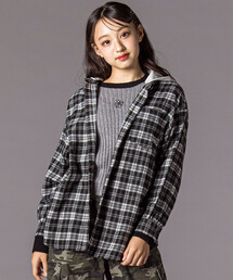 ZIDDY | フード取り外しチェックシャツ(130~160cm)(シャツ/ブラウス)