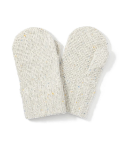 無印良品（ムジルシリョウヒン）の「＜ベビー＞　再生ポリエステル混　のびのび　ミトン（手袋・キッズ・ダークグレー/オートミール/レッド・FREE）」の3枚目の写真