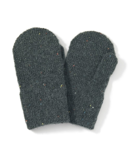 無印良品（ムジルシリョウヒン）の「＜ベビー＞　再生ポリエステル混　のびのび　ミトン（手袋・キッズ・ダークグレー/オートミール/レッド・FREE）」の2枚目の写真
