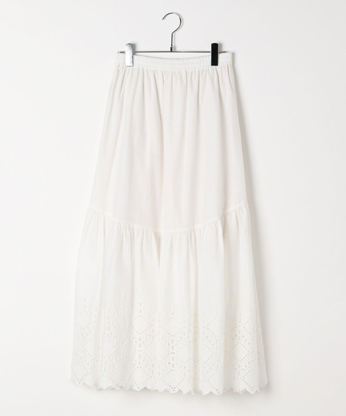 BAYFLOW（ベイフロー）の「[秋冬コーデに抜け感をプラス]コットンレースボリュームスカート（スカート・レディース・ブラック/ホワイト/テラコッタ・FREE）」の5枚目の写真
