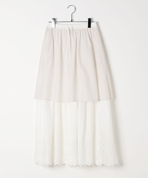 BAYFLOW（ベイフロー）の「[秋冬コーデに抜け感をプラス]コットンレースボリュームスカート（スカート・レディース・ブラック/ホワイト/テラコッタ・FREE）」の11枚目の写真