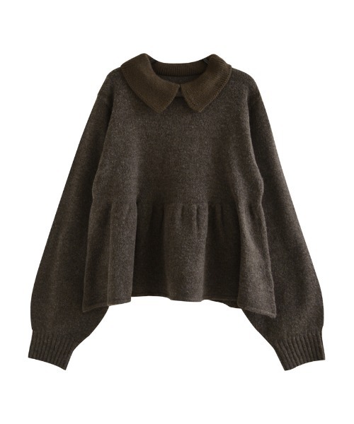 2025AW COLLECTION]襟付きペプラムニットトップス（ニット/セーター