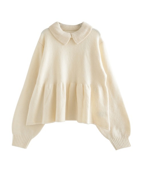 2025AW COLLECTION]襟付きペプラムニットトップス（ニット/セーター
