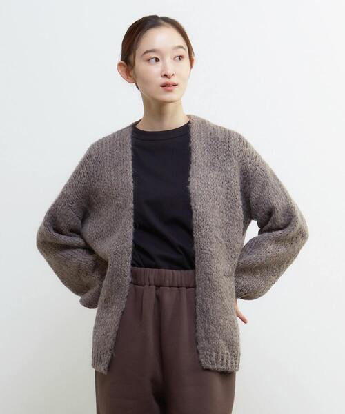 Lourmarin（ルールマラン）の「《別注》【TRICOTS JEAN MARC/トリコット・ジーン・ マルク】モヘアニットカーディガン（カーディガン/ボレロ・レディース・グレイッシュベージュ/ライトグレー/ラベンダー・FREE）」の2枚目の写真