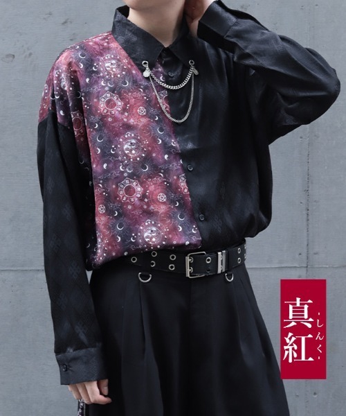 REZEN 陰陽師×占星配色シャツ(京紫) 陰陽師×占星配色シャツ（シャツ/ブラウス）｜REZEN（リゼン）の