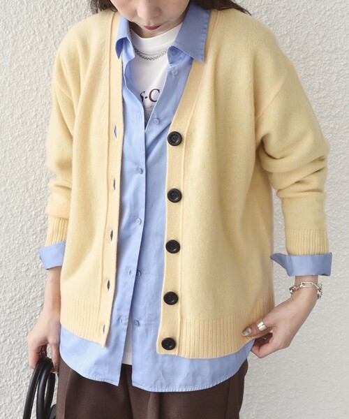 SHIPS Colors(シップス カラーズ)の「SHIPS Colors:〈手洗い可能〉CASHMILE(R) Vネック カーディガン(カーディガン/ボレロ・レディース・ライトグレー/オフホワイト/グリーン/クリーム・ONE SIZE)」の21枚目の写真