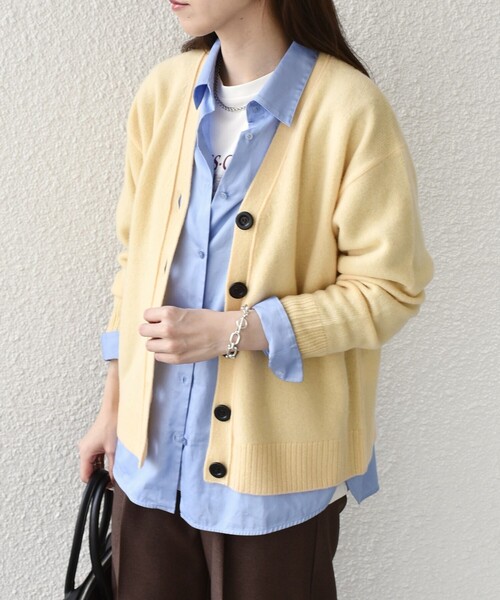 SHIPS Colors(シップス カラーズ)の「SHIPS Colors:〈手洗い可能〉CASHMILE(R) Vネック カーディガン(カーディガン/ボレロ・レディース・ライトグレー/オフホワイト/グリーン/クリーム・ONE SIZE)」の22枚目の写真