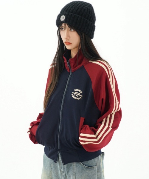 mushwear(マッシュウェア)の「ライントラックジャケット(ジャージ・メンズ・ホワイト/ブルー・SMALL/MEDIUM/LARGE)」の2枚目の写真