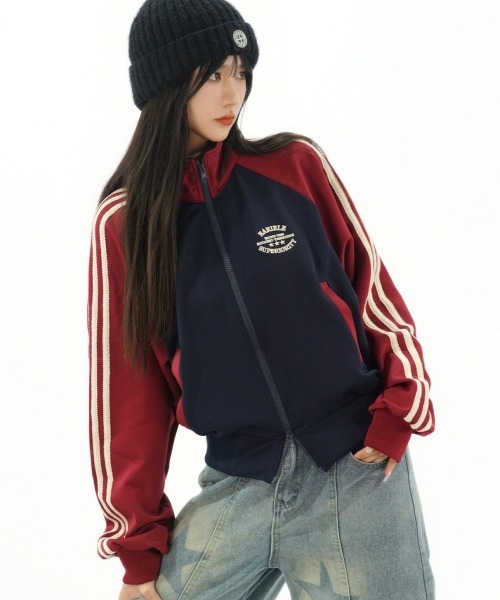 mushwear(マッシュウェア)の「ライントラックジャケット(ジャージ・メンズ・ホワイト/ブルー・SMALL/MEDIUM/LARGE)」の3枚目の写真