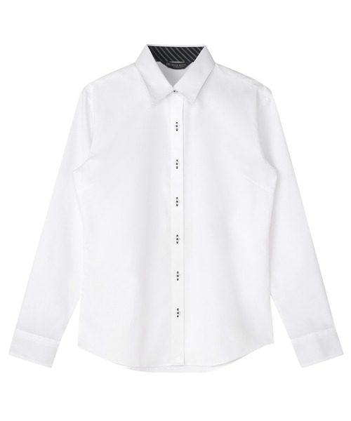 TOKYO SHIRTS(トウキョウシャツ)の「【透け防止】 形態安定ノンアイロン レギュラー 長袖ビジネスワイシャツ(ビジネスシャツ・レディース・ホワイト・LL/S/M/L/XL)」の1枚目の写真