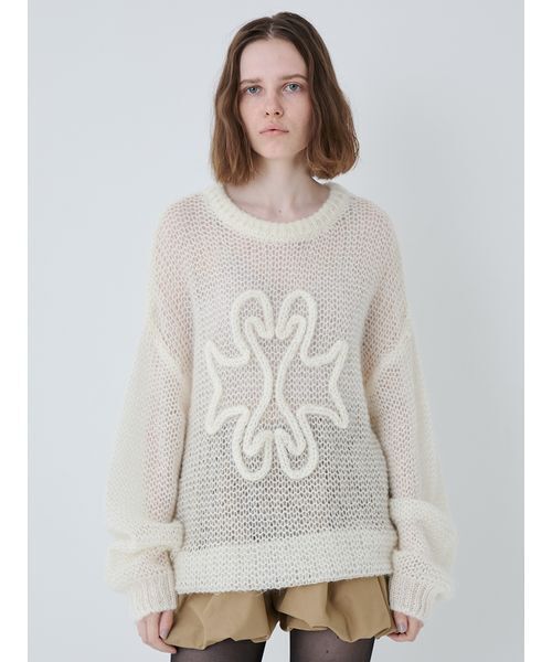 SORIN（ソリン　）の「SWAN Hand Stitch Sweater/スワンハンドステッチセーター（ニット/セーター・レディース・オフホワイト/ダークグレー/オレンジ・38）」の18枚目の写真