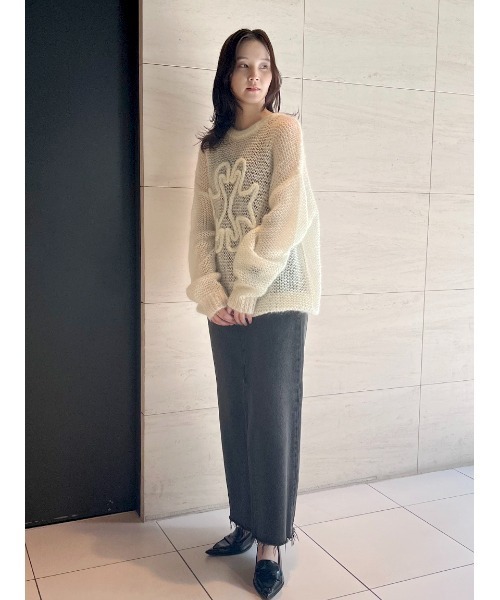 SORIN（ソリン　）の「SWAN Hand Stitch Sweater/スワンハンドステッチセーター（ニット/セーター・レディース・オフホワイト/ダークグレー/オレンジ・38）」の15枚目の写真
