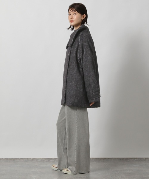 LAKOLE（ラコレ）の「シャギースタンドミドルコート / 496598（ステンカラーコート・レディース・ブラック/グレー/クリーム・FREE）」の5枚目の写真