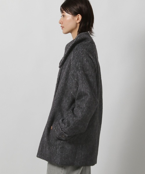 LAKOLE（ラコレ）の「シャギースタンドミドルコート / 496598（ステンカラーコート・レディース・ブラック/グレー/クリーム・FREE）」の8枚目の写真