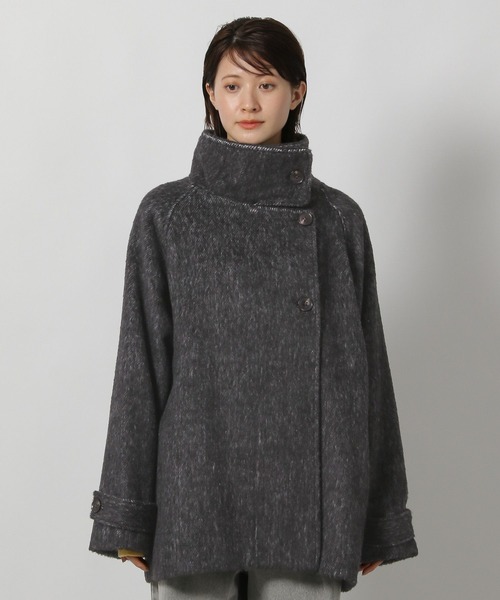 LAKOLE（ラコレ）の「シャギースタンドミドルコート / 496598（ステンカラーコート・レディース・ブラック/グレー/クリーム・FREE）」の12枚目の写真