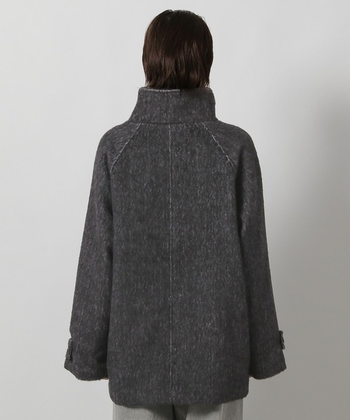 LAKOLE（ラコレ）の「シャギースタンドミドルコート / 496598（ステンカラーコート・レディース・ブラック/グレー/クリーム・FREE）」の14枚目の写真