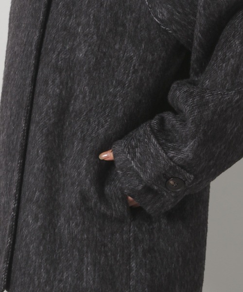 LAKOLE（ラコレ）の「シャギースタンドミドルコート / 496598（ステンカラーコート・レディース・ブラック/グレー/クリーム・FREE）」の18枚目の写真