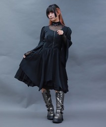 フレアスリーブイレヘムワンピース