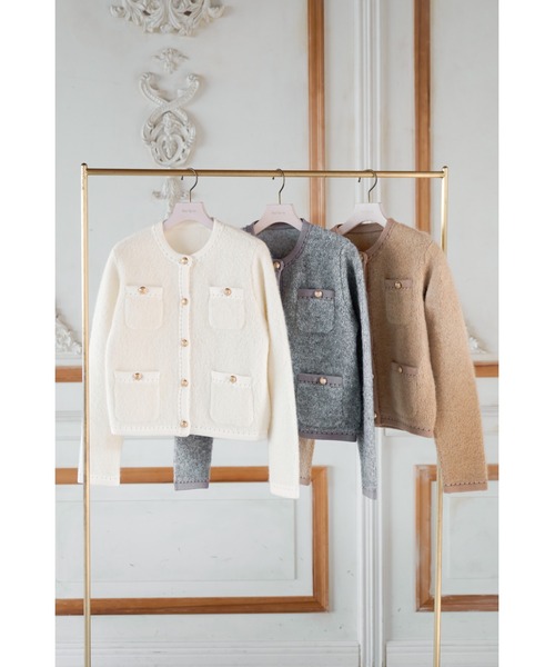 ジャケット・アウター herlipto Clarimond Bouncy Knit Jacket Clarimond Bouncy Knit Jacket（カーディガン/ボレロ）｜Her lip to