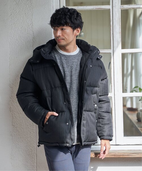 ikka（イッカ）の「【親子コーデ】sorona(R)ツイードライクブルゾン（ダウンジャケット/コート・メンズ・ブラウン/ベージュ/グレー系その他/ブラック・M/L/XL/S）」の7枚目の写真