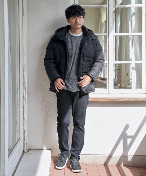 ikka（イッカ）の「【親子コーデ】sorona(R)ツイードライクブルゾン（ダウンジャケット/コート・メンズ・ブラウン/ベージュ/グレー系その他/ブラック・M/L/XL/S）」の8枚目の写真