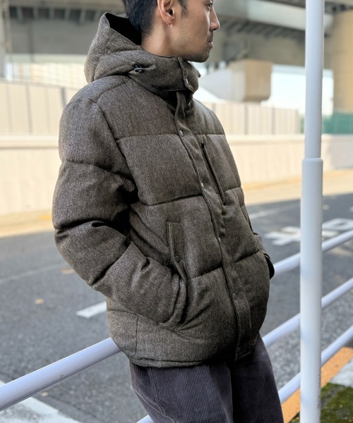 ikka（イッカ）の「【親子コーデ】sorona(R)ツイードライクブルゾン（ダウンジャケット/コート・メンズ・ブラウン/ベージュ/グレー系その他/ブラック・M/L/XL/S）」の3枚目の写真