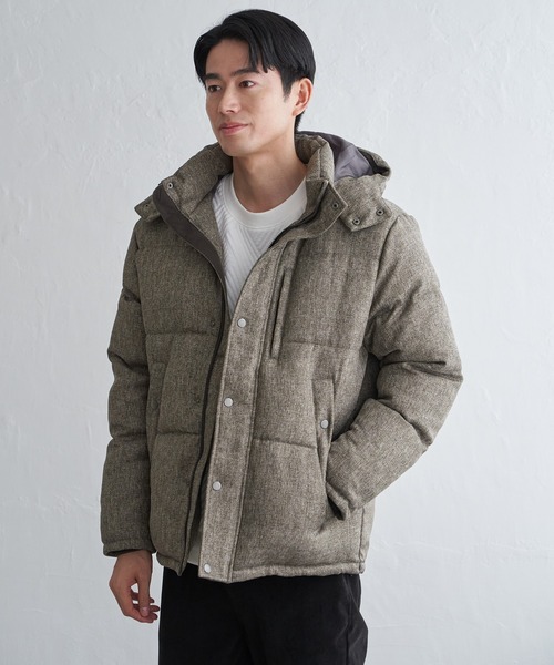 ikka（イッカ）の「【親子コーデ】sorona(R)ツイードライクブルゾン（ダウンジャケット/コート・メンズ・ブラウン/ベージュ/グレー系その他/ブラック・M/L/XL/S）」の13枚目の写真