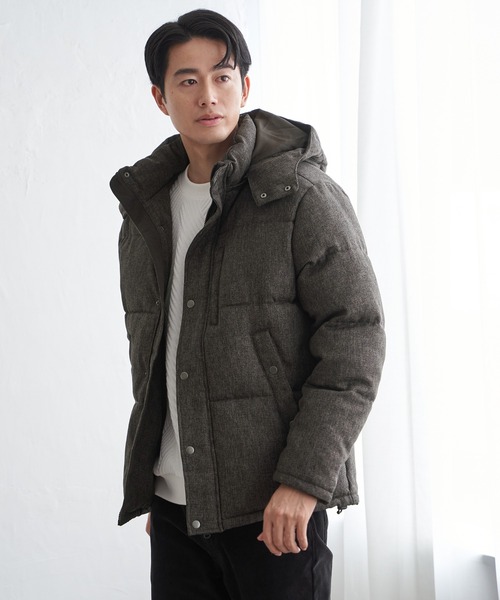 ikka（イッカ）の「【親子コーデ】sorona(R)ツイードライクブルゾン（ダウンジャケット/コート・メンズ・ブラウン/ベージュ/グレー系その他/ブラック・M/L/XL/S）」の14枚目の写真