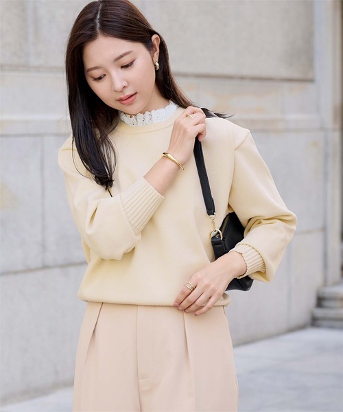 UR'S(ユアーズ)の「襟付きニットプルオーバー(ニット/セーター・レディース・ブルー系その他/ネイビー/ホワイト系その他/アイボリー/ブラック/ブラック系その他・M/L/S)」の3枚目の写真