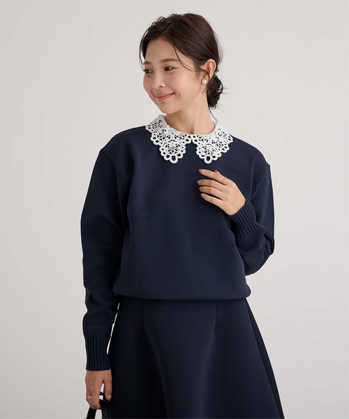 UR'S(ユアーズ)の「襟付きニットプルオーバー(ニット/セーター・レディース・ブルー系その他/ネイビー/ホワイト系その他/アイボリー/ブラック/ブラック系その他・M/L/S)」の5枚目の写真