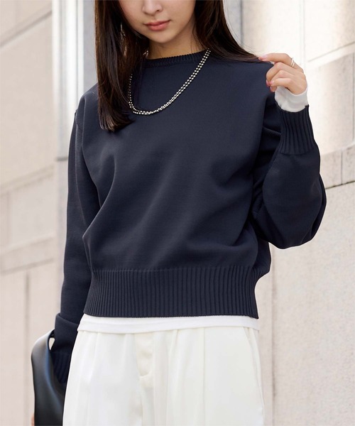 UR'S(ユアーズ)の「襟付きニットプルオーバー(ニット/セーター・レディース・ブルー系その他/ネイビー/ホワイト系その他/アイボリー/ブラック/ブラック系その他・M/L/S)」の13枚目の写真