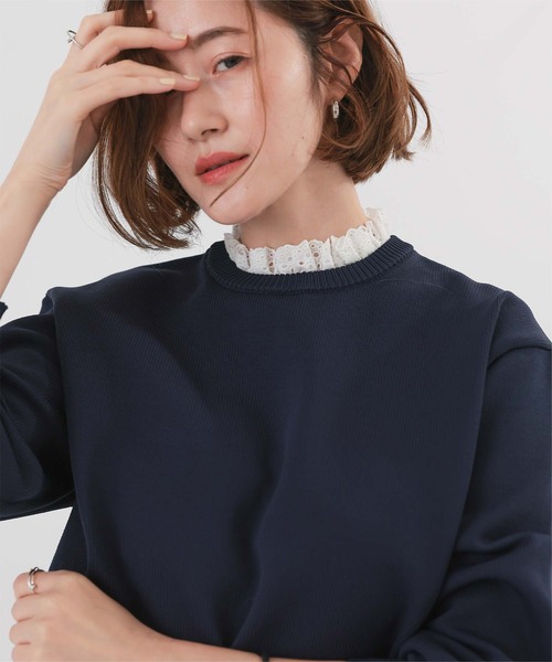 UR'S(ユアーズ)の「襟付きニットプルオーバー(ニット/セーター・レディース・ブルー系その他/ネイビー/ホワイト系その他/アイボリー/ブラック/ブラック系その他・M/L/S)」の20枚目の写真