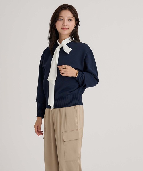 UR'S(ユアーズ)の「襟付きニットプルオーバー(ニット/セーター・レディース・ブルー系その他/ネイビー/ホワイト系その他/アイボリー/ブラック/ブラック系その他・M/L/S)」の15枚目の写真