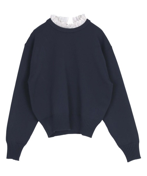 美品⁂センソユニコ⁂長袖ニットプルオーバー　袖切り替　ミックスヤーン　ゆったりL ニッセン（nissen） レディース CECIL McBEE 変形キルト 長袖 プル