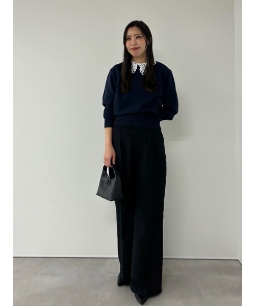 UR'S(ユアーズ)の「襟付きニットプルオーバー(ニット/セーター・レディース・ブルー系その他/ネイビー/ホワイト系その他/アイボリー/ブラック/ブラック系その他・M/L/S)」の9枚目の写真