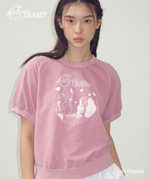 RONRON（ロンロン）の「PIGMENT ADORABLE LADY AND THE TRAMP SHORT SLEEVE SWEATSHIRT PINK（Tシャツ/カットソー）」