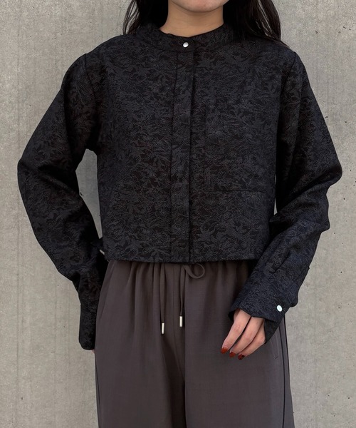 &g'aime(アンジェム)の「【&g'aime 】花柄ショートSH Floral Short Shirt(シャツ/ブラウス・レディース・ブラック/グレー・FREE)」の2枚目の写真