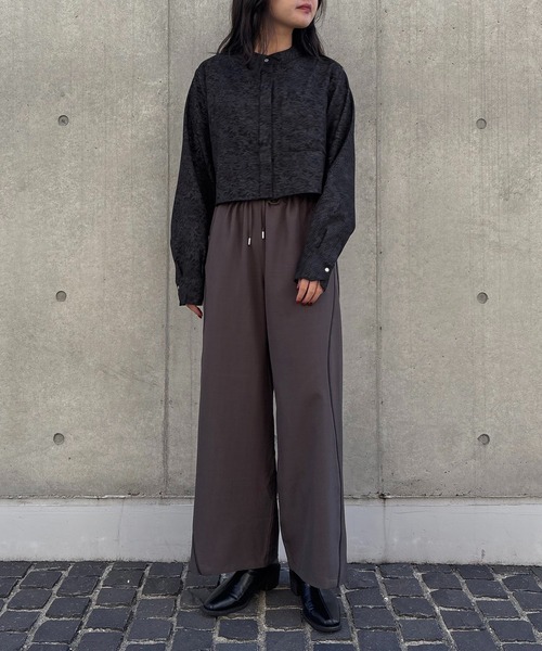 &g'aime(アンジェム)の「【&g'aime 】花柄ショートSH Floral Short Shirt(シャツ/ブラウス・レディース・ブラック/グレー・FREE)」の10枚目の写真