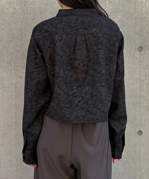 &g'aime(アンジェム)の「【&g'aime 】花柄ショートSH Floral Short Shirt(シャツ/ブラウス・レディース・ブラック/グレー・FREE)」の9枚目の写真