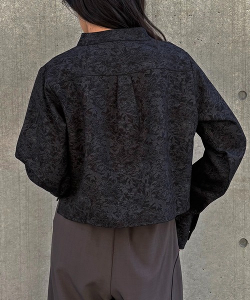 &g'aime(アンジェム)の「【&g'aime 】花柄ショートSH Floral Short Shirt(シャツ/ブラウス・レディース・ブラック/グレー・FREE)」の8枚目の写真