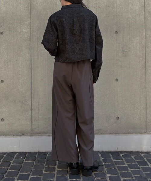 &g'aime(アンジェム)の「【&g'aime 】花柄ショートSH Floral Short Shirt(シャツ/ブラウス・レディース・ブラック/グレー・FREE)」の12枚目の写真